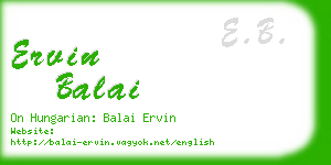 ervin balai business card